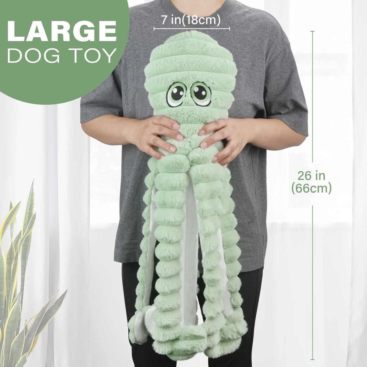 Octopus Design Squeaky Plush Dog Chewing Toy For Teething
