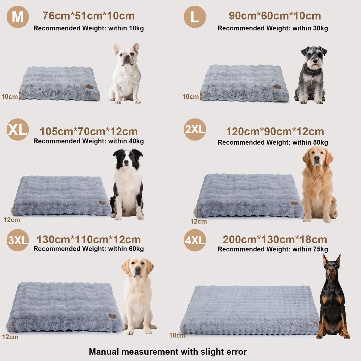 Borwart Ultra Plush Dog Bed With Removable Washable Cover