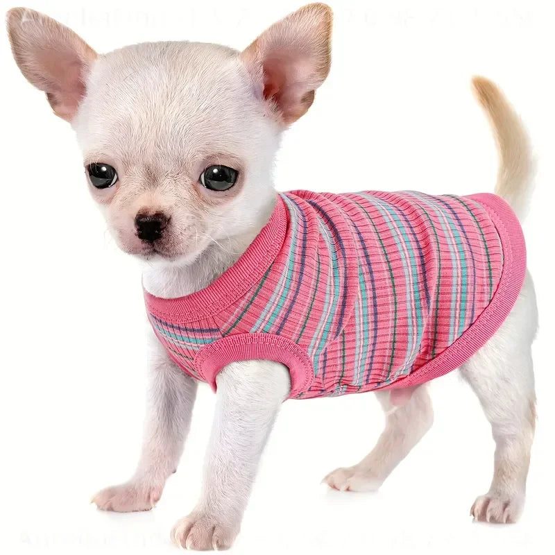 Ribbed Knit Dog Vest Tank Top With Easy Pullover Design