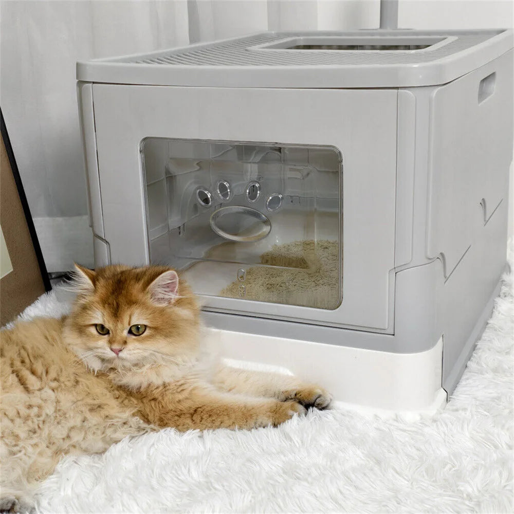 Enclosed Cat Litter Box With Splashproof Design And Easy Cleaning