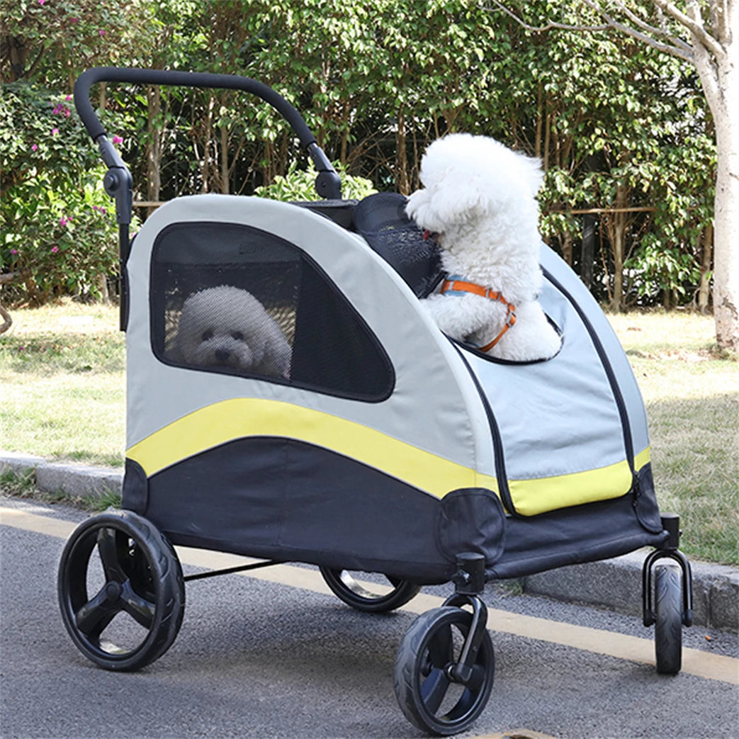 Premium Foldable Four Wheel Pet Dog Stroller And Jogger Wagon