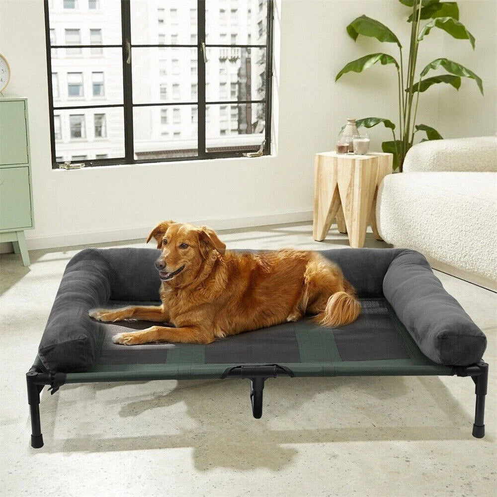 Borwart Raised Outdoor Dog Bed With Breathable Cooling Mat