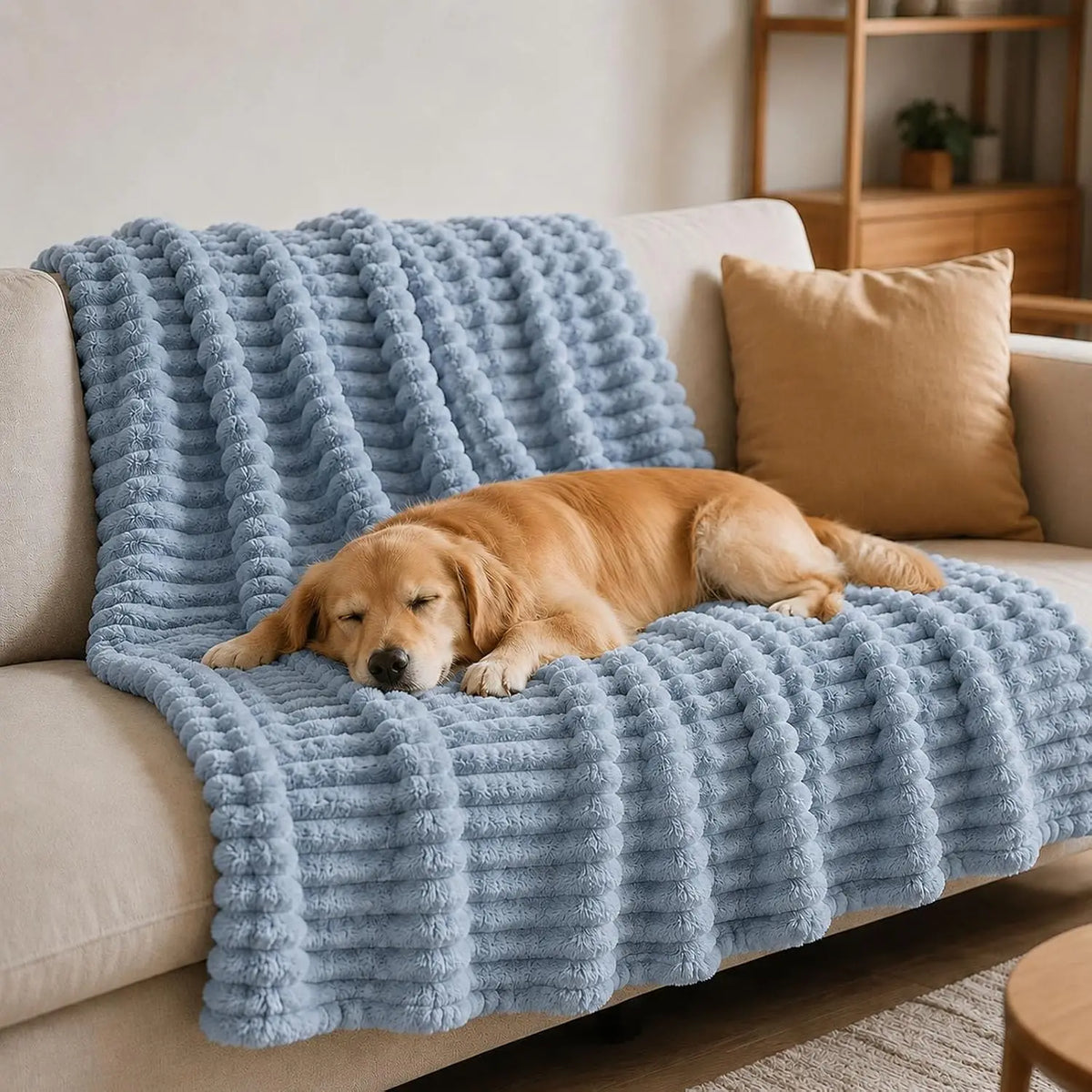 Emotional Support Blanket for Dogs, Yellow Dog Blanket (Dark Blue,27x39in)
