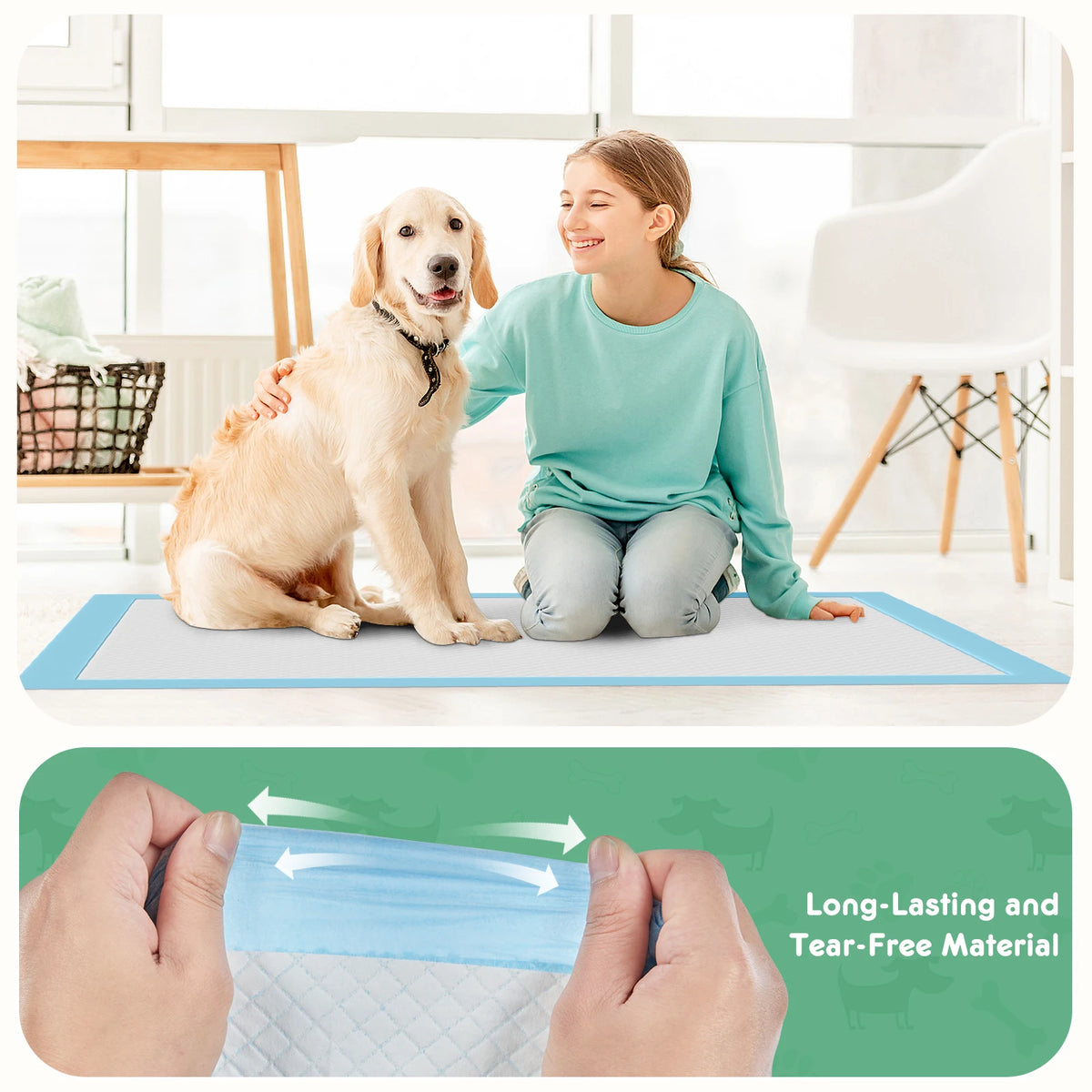 Super Absorbent Disposable Pet Pee Pads Leakproof Quick Drying Underpads