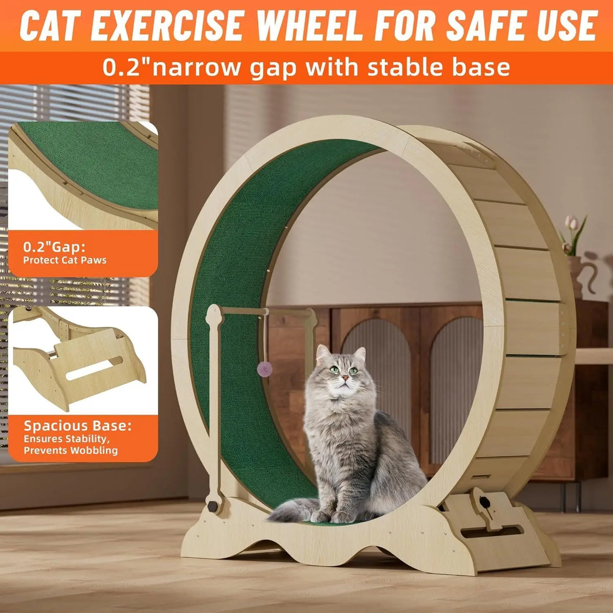Studyset Quiet Cat Exercise Wheel With Detachable Carpeted Runway