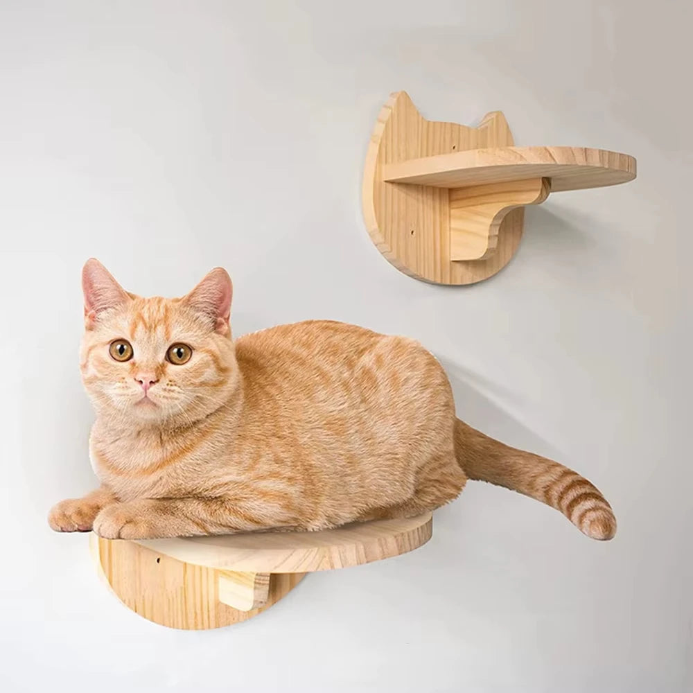 CWV Wall Mounted Cat Climbing Shelf With Sisal Scratching Post