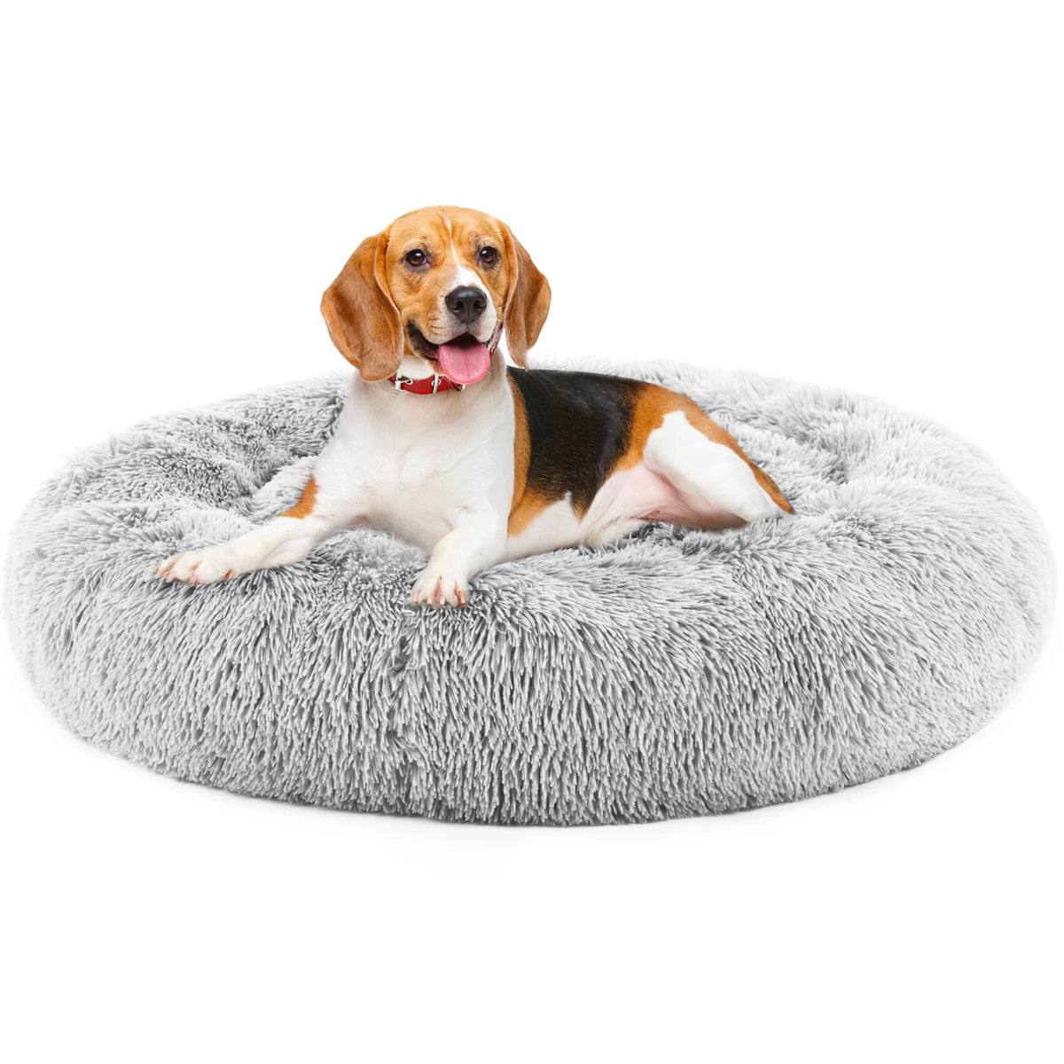 JHK Calming Premium Faux Fur Washable Anti Slip Dog Bed