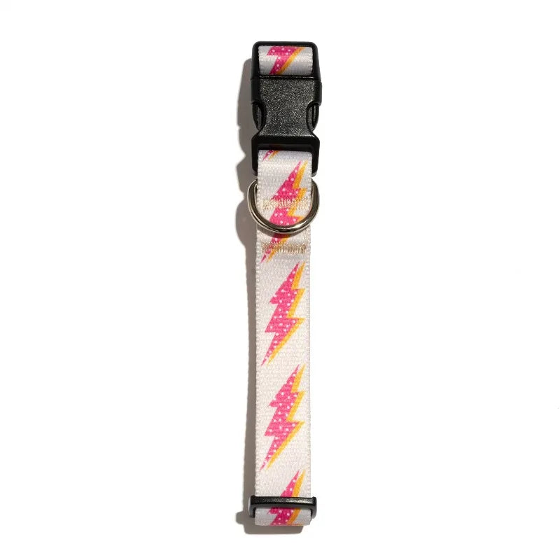 Dog Collars, Lightning Bolt Fashion Pet Collar, Pink, Medium