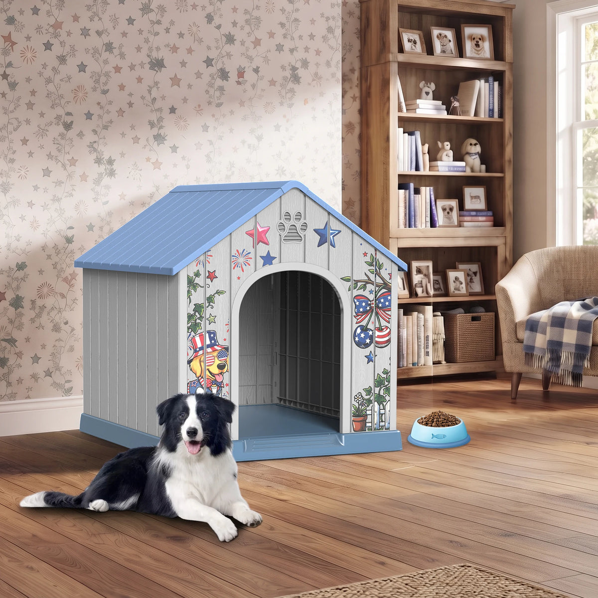 Weatherproof Outdoor Plastic Dog House Shelter For Pets
