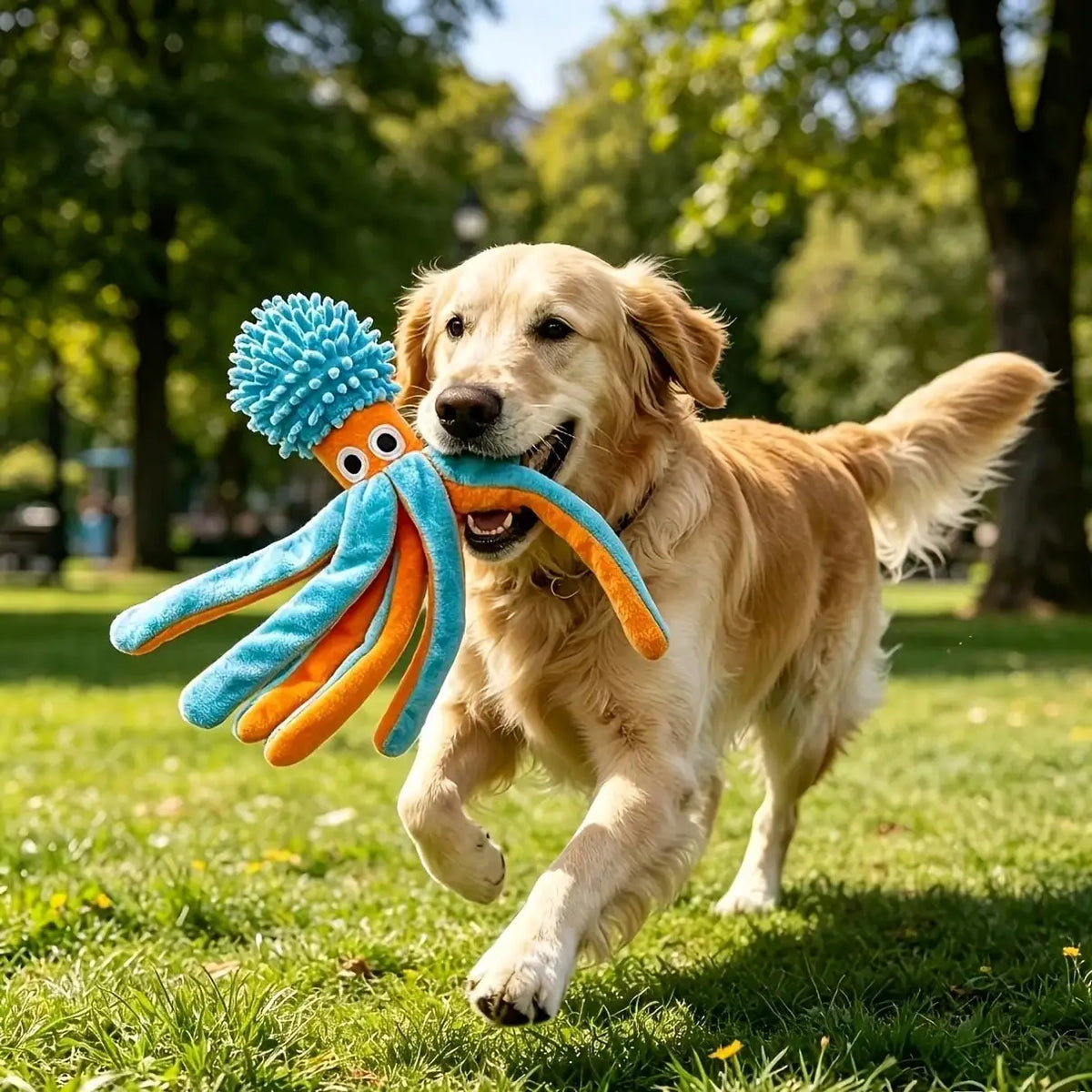 Plush Octopus Squeaky Dog Toy for Puppy Teething and Play