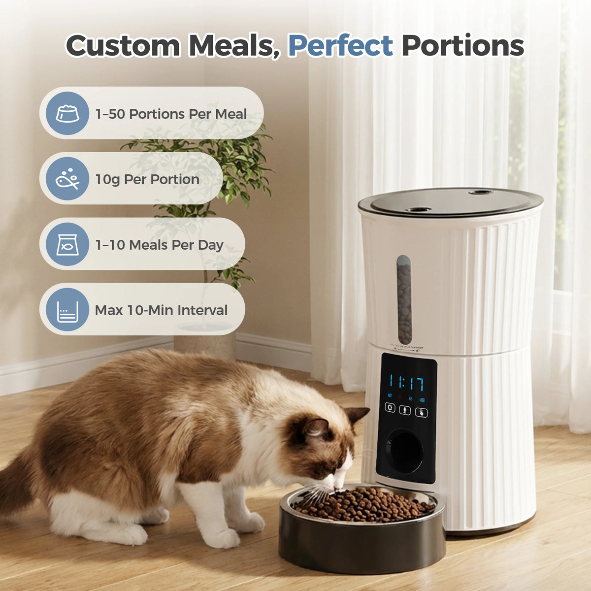 JHK Automatic Cat Feeder With WiFi App Control And Timer