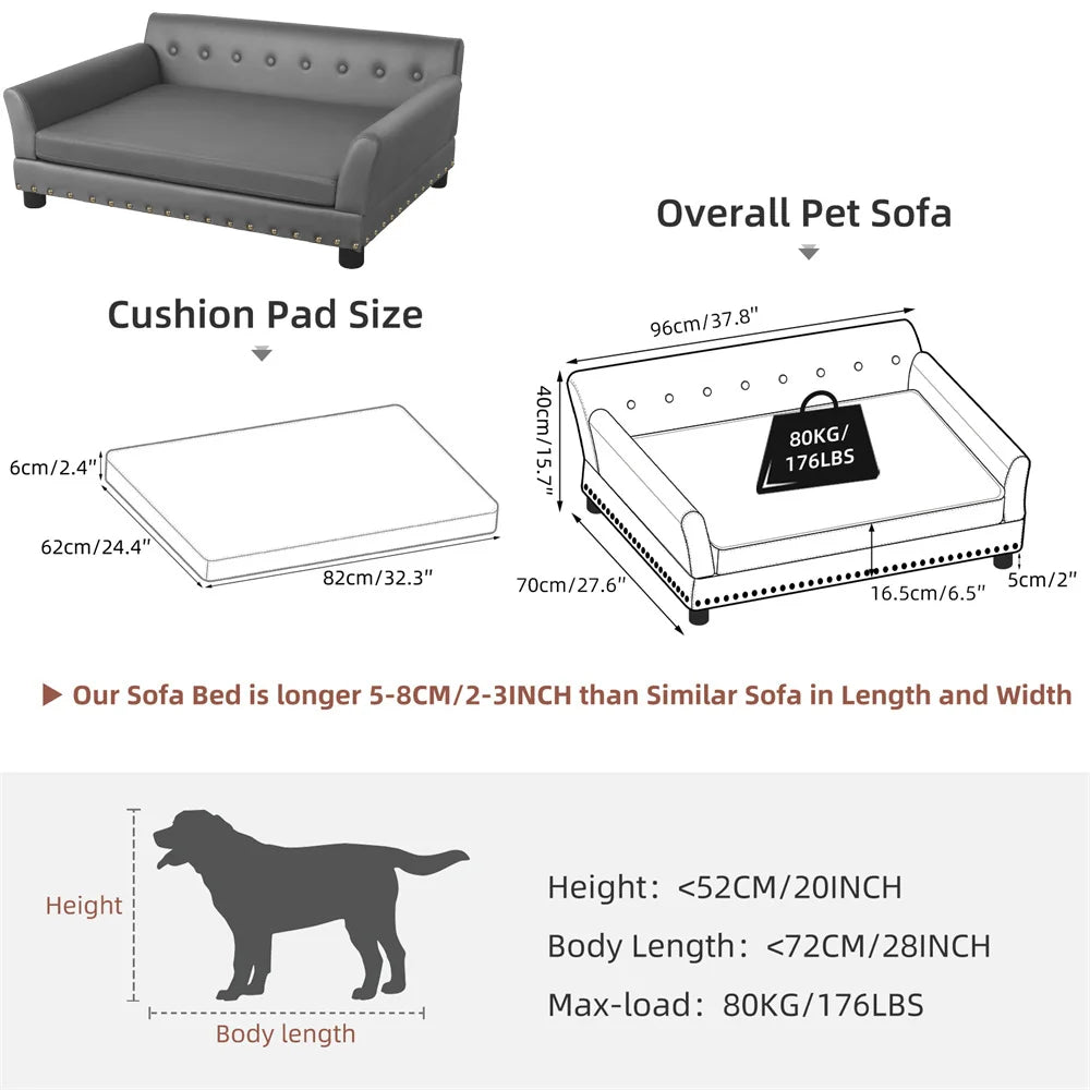 Borwart Heavy Duty Raised Pet Sofa With Removable Cover