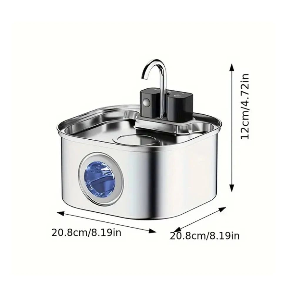 Automatic Stainless Steel Pet Water Fountain With Motion Sensor Display