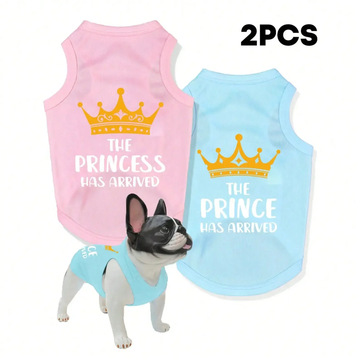 Pet Prince And Princess Vest Set For Dogs And Cats