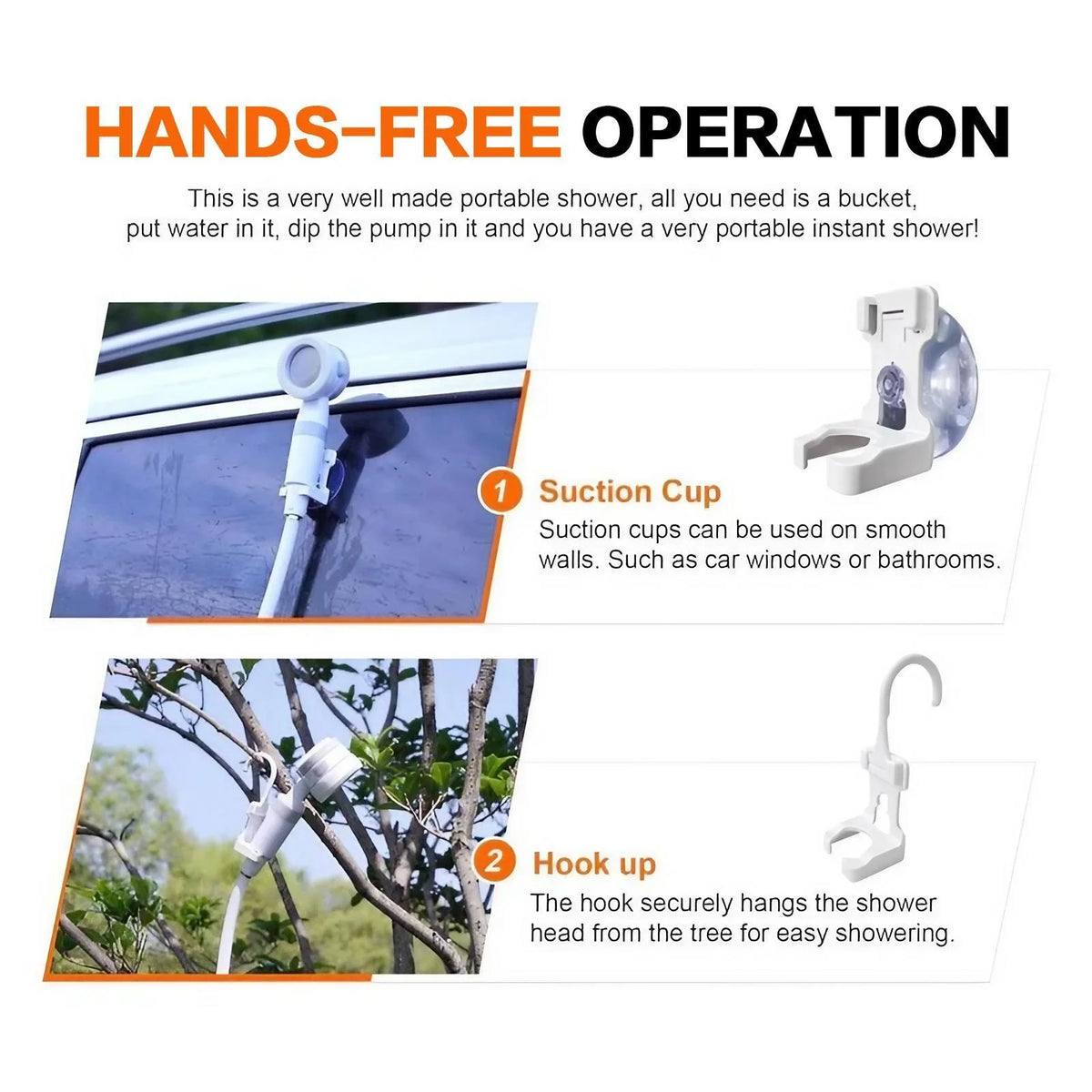 Portable Outdoor Shower Pump Handheld Rechargeable Gentle Flow for Camping Car Washing Pet Bathing Watering Flowers Travel Lightweight Durable Sprayer High Flow Adjustable Nozzle for Strong Yet Gentle Spray Gardening and Pet