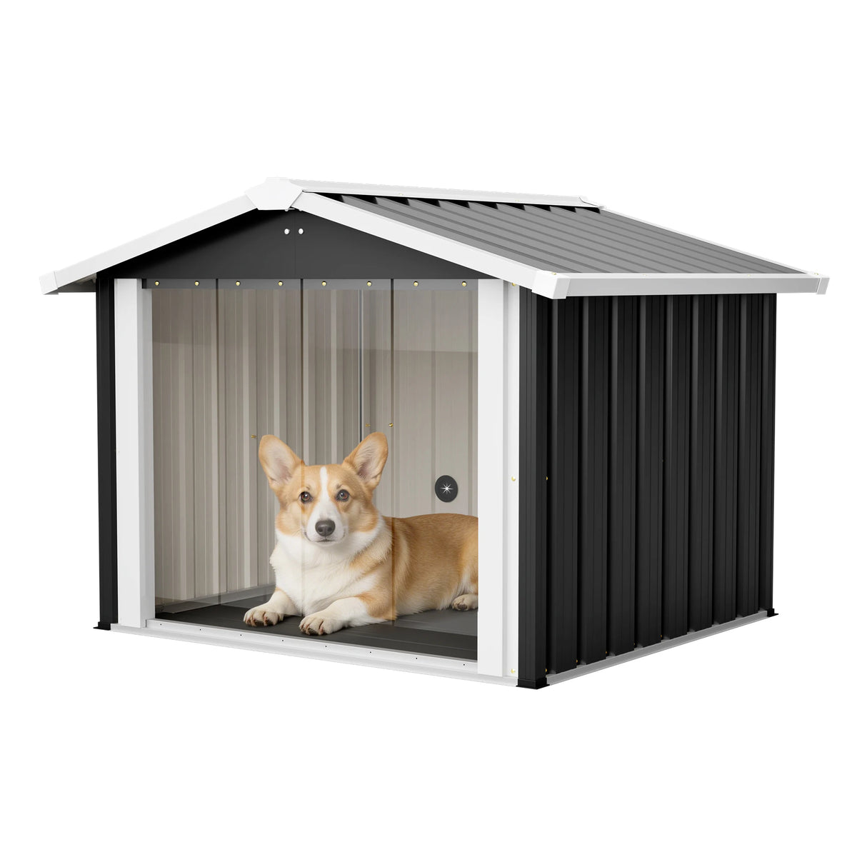 Spacious Metal Dog House And Waterproof Outdoor Storage Shed