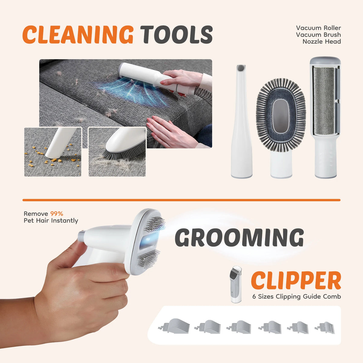 Professional Pet Grooming Vacuum Kit With Clippers And Grooming Tools