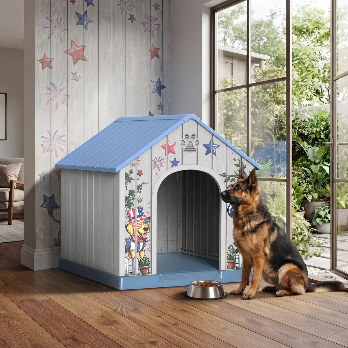 Weatherproof Outdoor Plastic Dog House Shelter For Pets