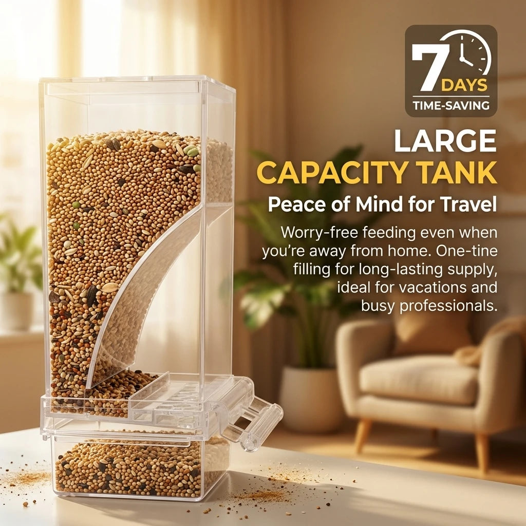 Clear Acrylic Spill Proof Bird Feeder Cage Accessory