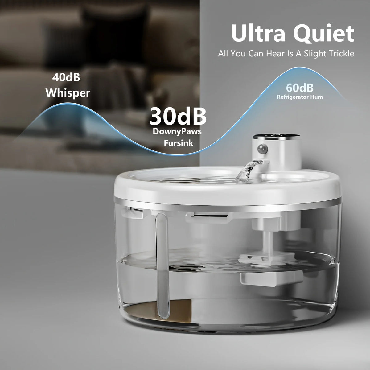 ERAMONG Wireless Cat Water Fountain With Auto Sensor Quiet Dispenser