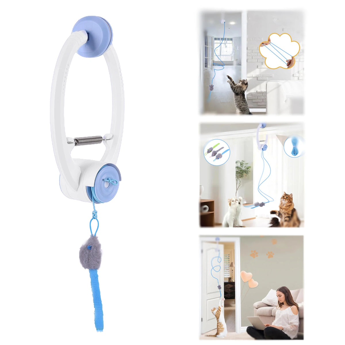 Automatic Retractable Door Hanging Self Play Cat Toy