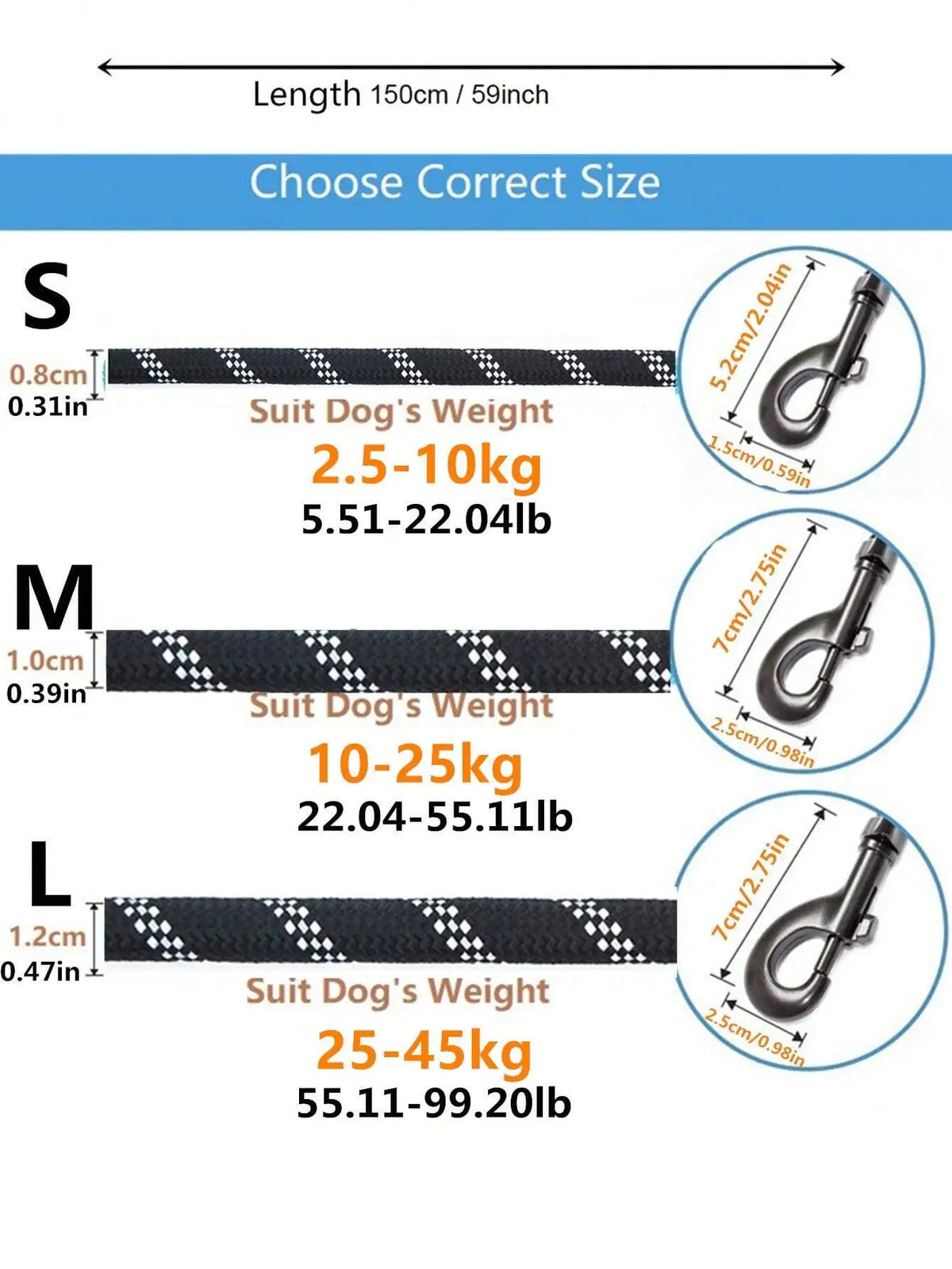 Reflective Nylon Dog Leash With Foam Handle For Walking