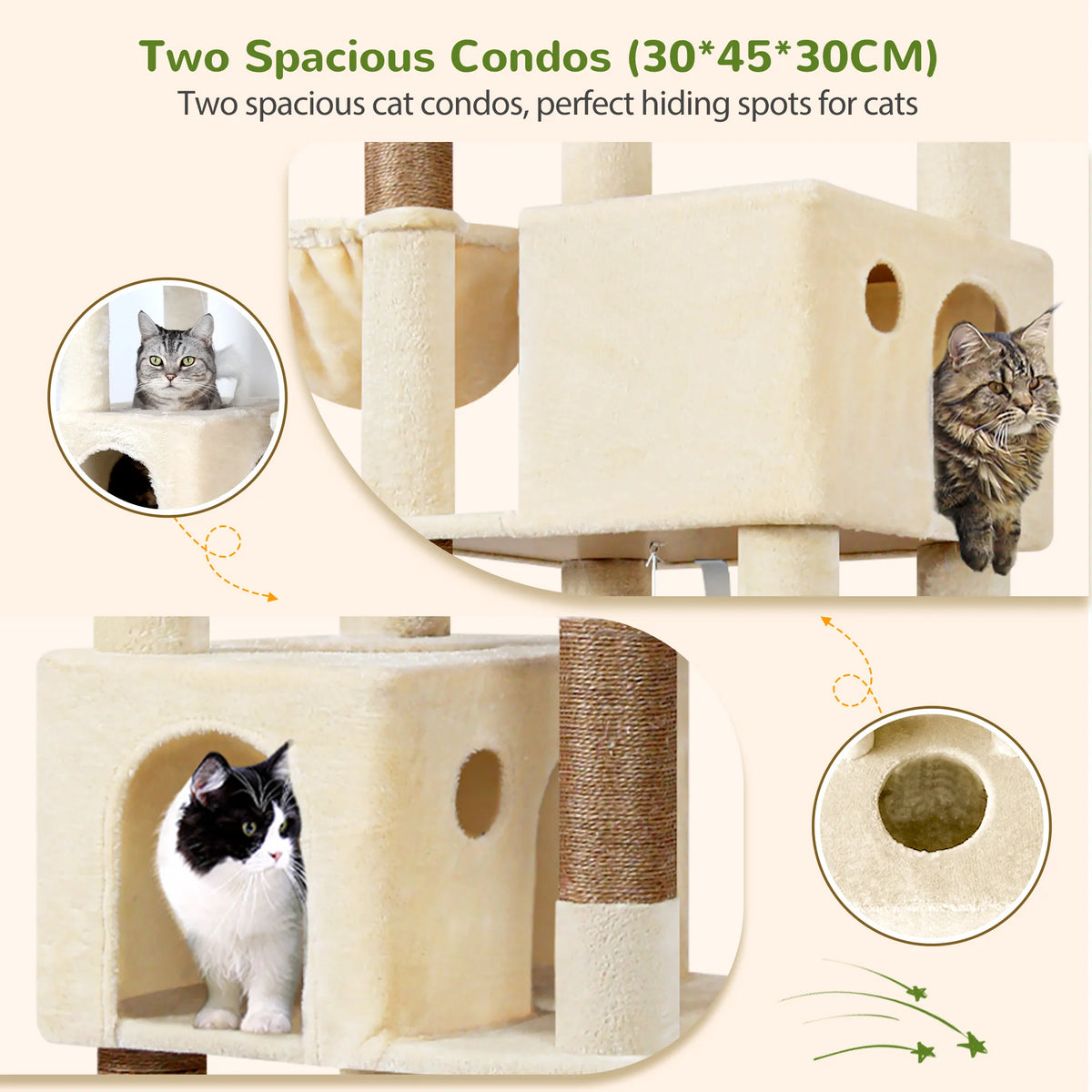 Globlazer Multi-Level Cat Tree Condos Hammock and Sisal Scratching Posts