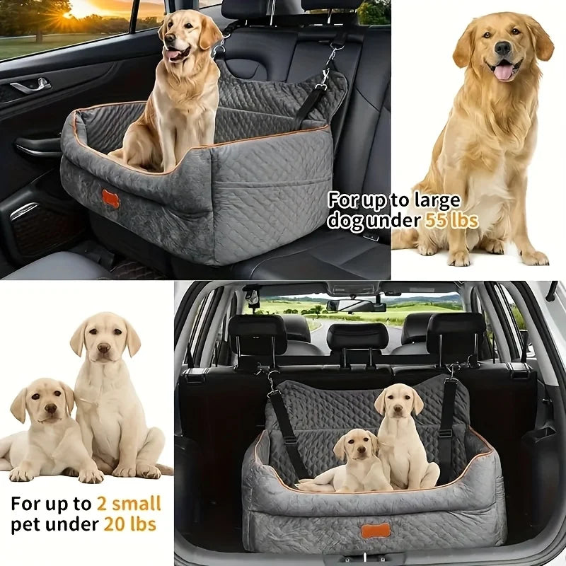 Secure Memory Foam Dog Car Seat Booster Cushion For Travel