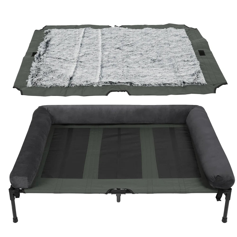 Borwart Raised Outdoor Dog Bed With Breathable Cooling Mat