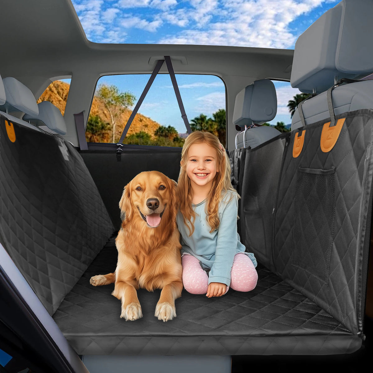 Borwart Waterproof Dog Car Seat Cover Extender Hammock