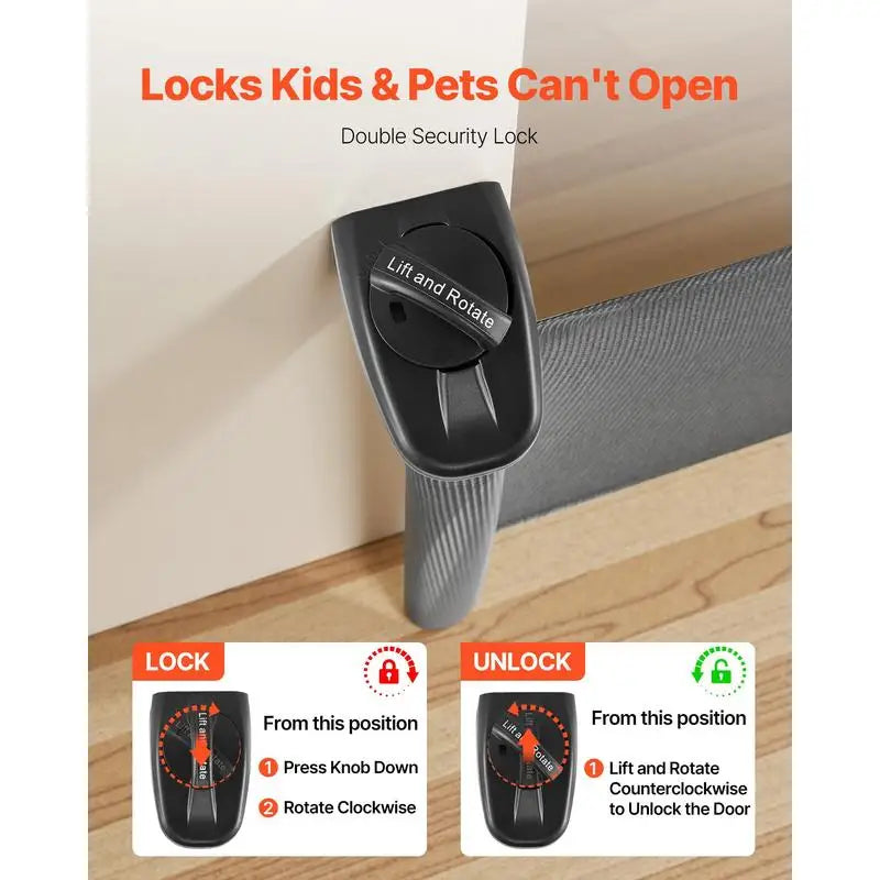 Retractable Mesh Gate With Lock For Stairs And Hallways