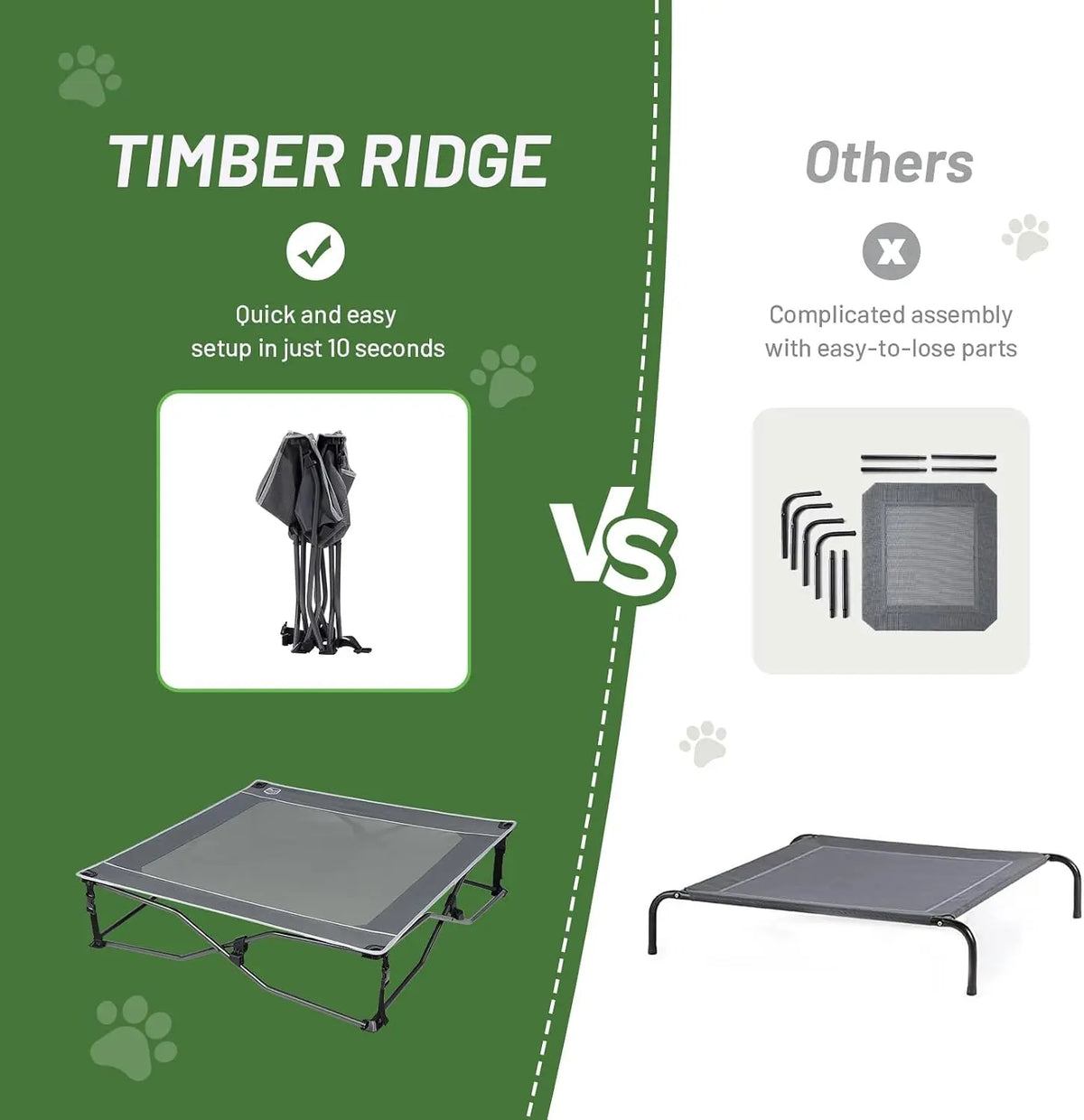 Timber Ridge Elevated Cooling Dog Bed With Breathable Mesh