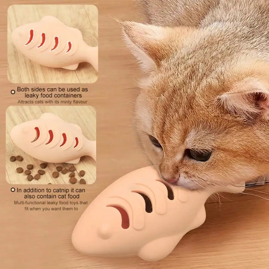 Silicone Fish Shaped Slow Feeder Puzzle Toy for Cats and Dogs
