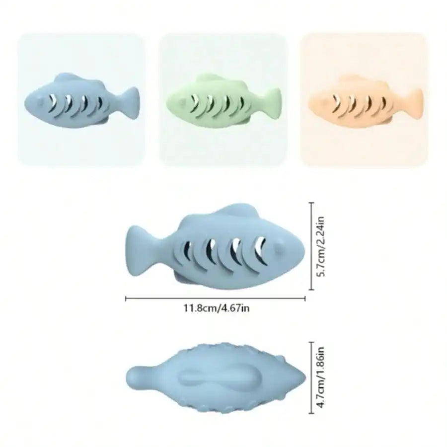 Silicone Fish Shaped Slow Feeder Puzzle Toy for Cats and Dogs