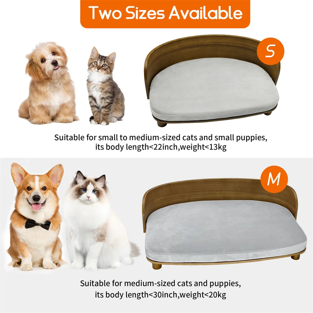 Borwart Elevated Wood Pet Sofa Bed Waterproof Cushion For Pets