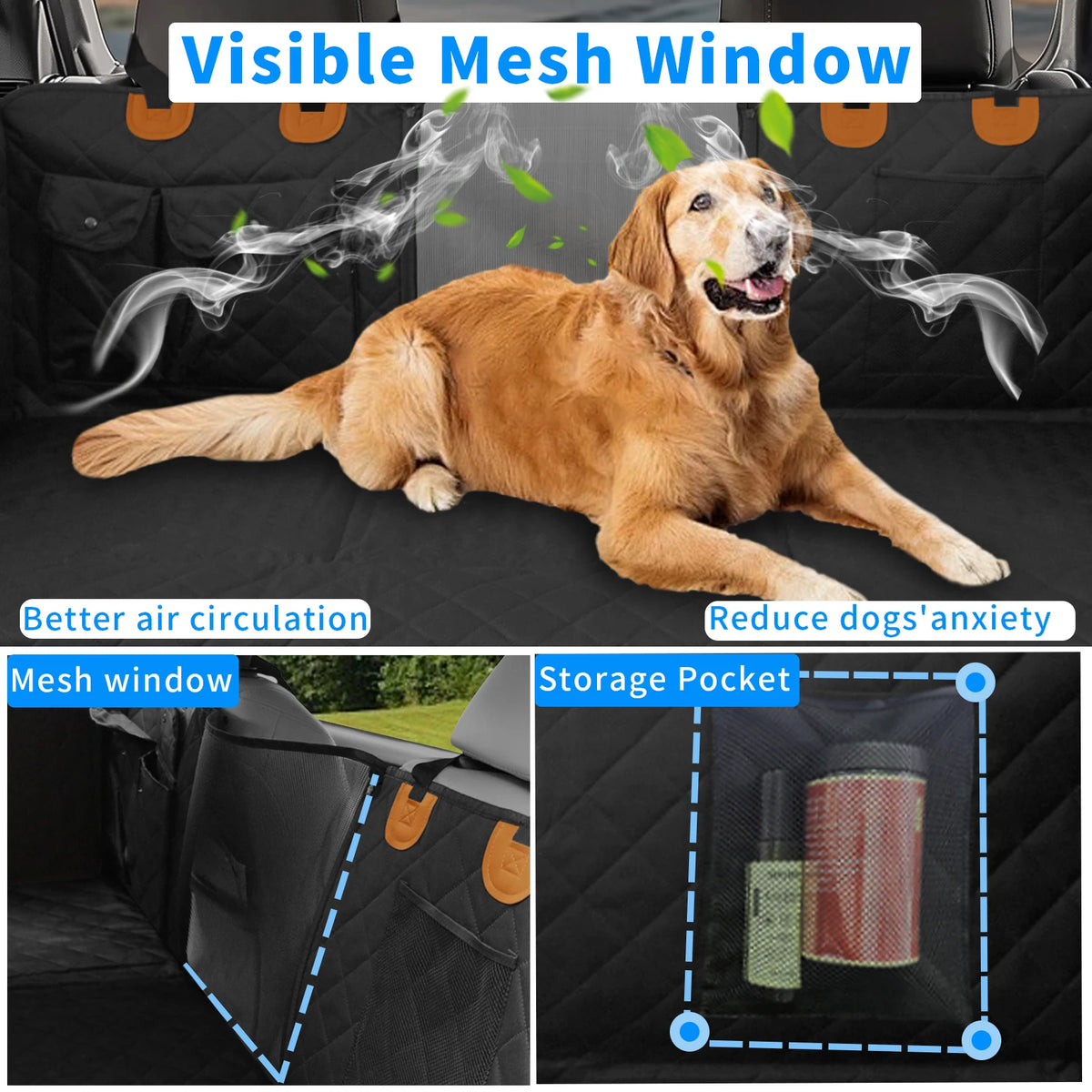 Borwart Waterproof Dog Car Seat Cover Extender Hammock