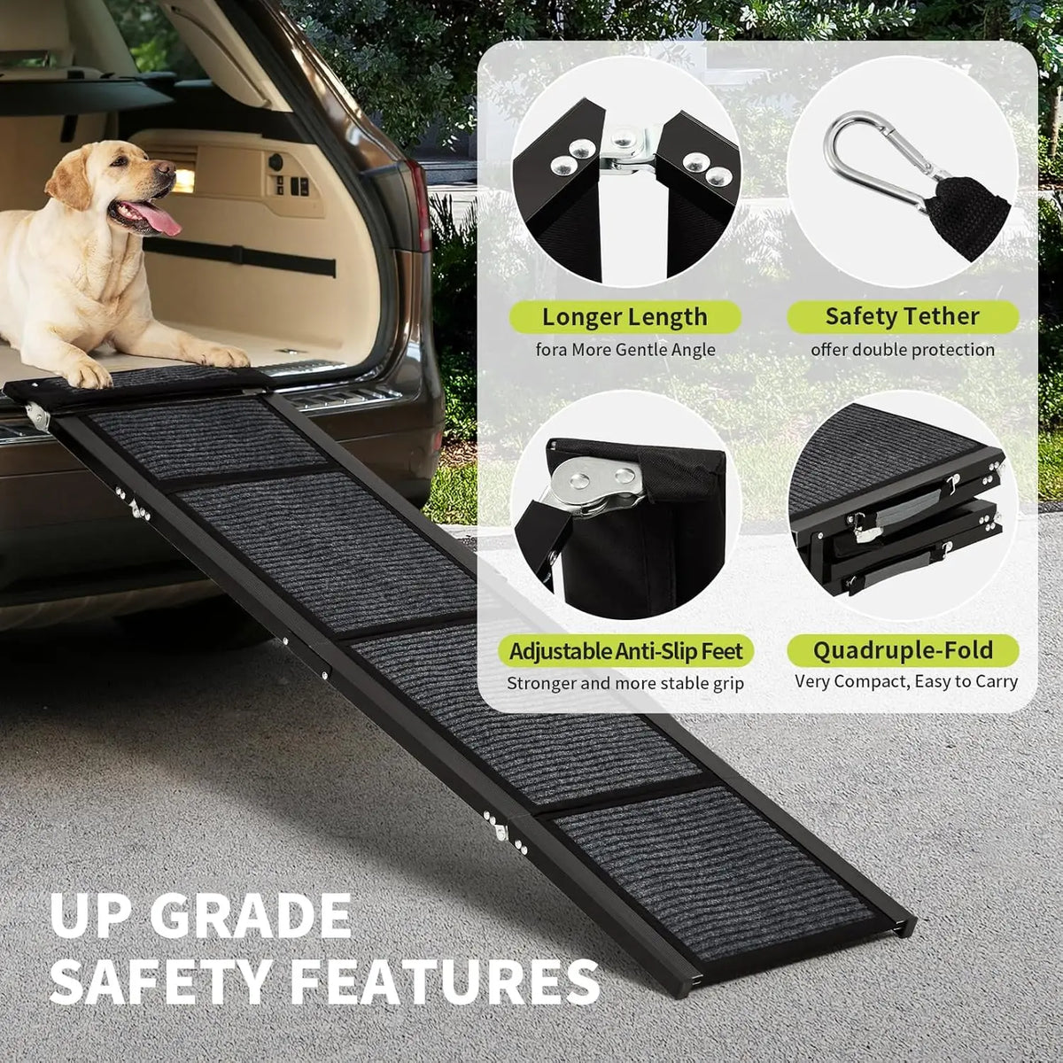 HiMISS Non Slip Folding Dog Car Ramp For Pet Travel