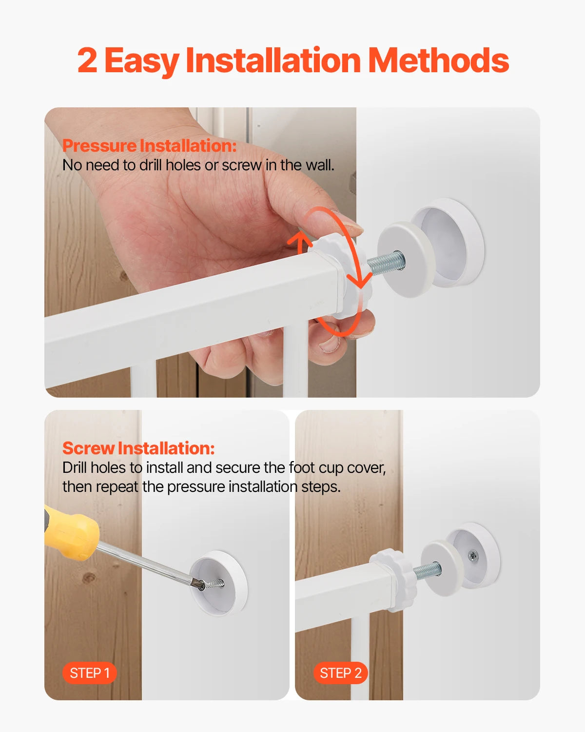 SucceBuy Stainless Steel Pressure Mount Baby Safety Gate