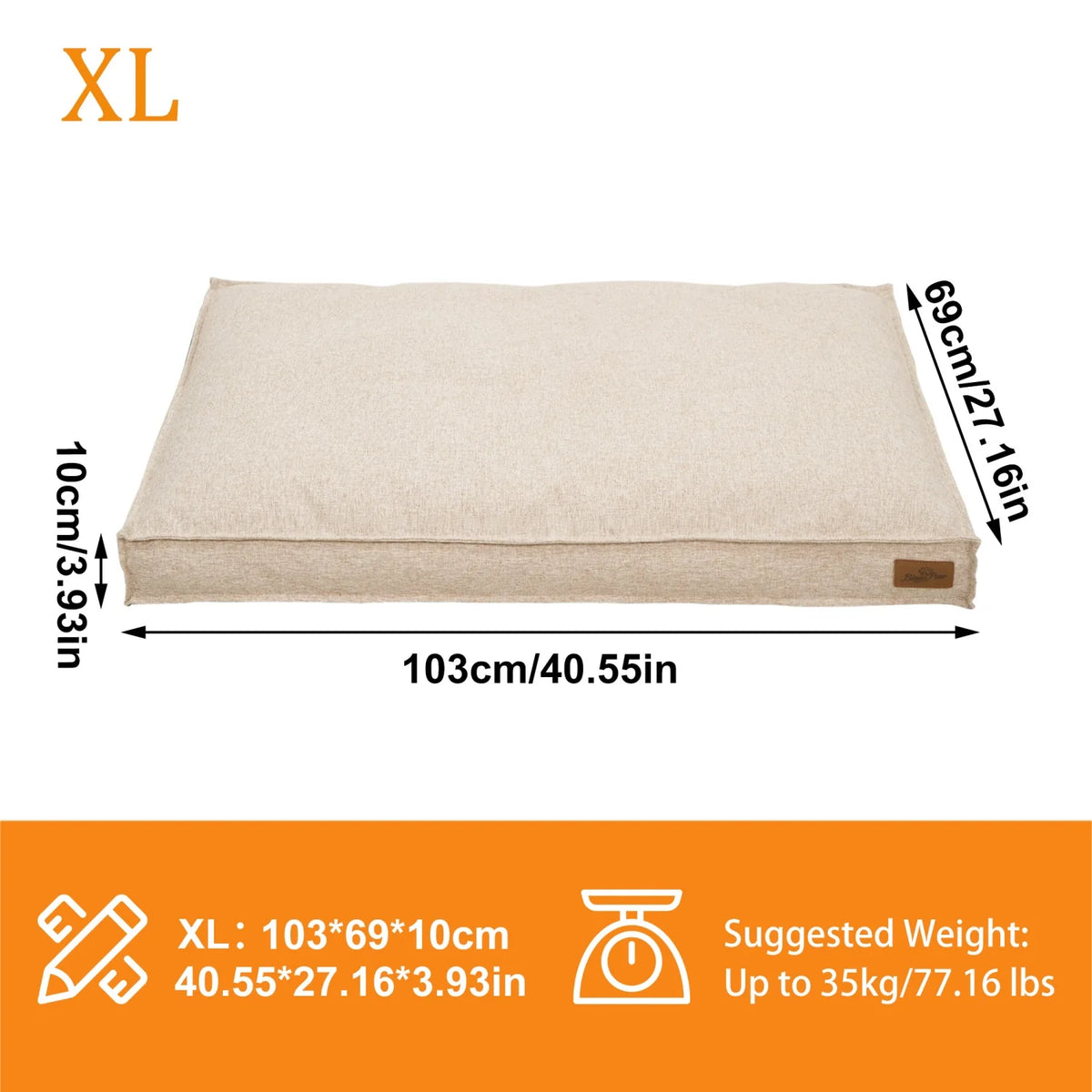 Bingopaw Waterproof Dog Bed With Cozy Linen Cover Foam Base