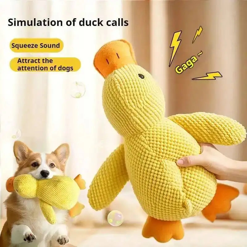 Soft Interactive Squeaky Plush Duck Chew Toy For Dogs