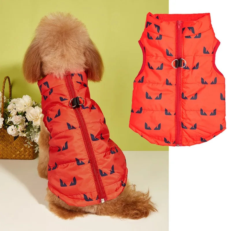 Pet Dog Jacket Warm Vest Winter Coat with Leash Hook for Small Dogs Teddy Pomeranian