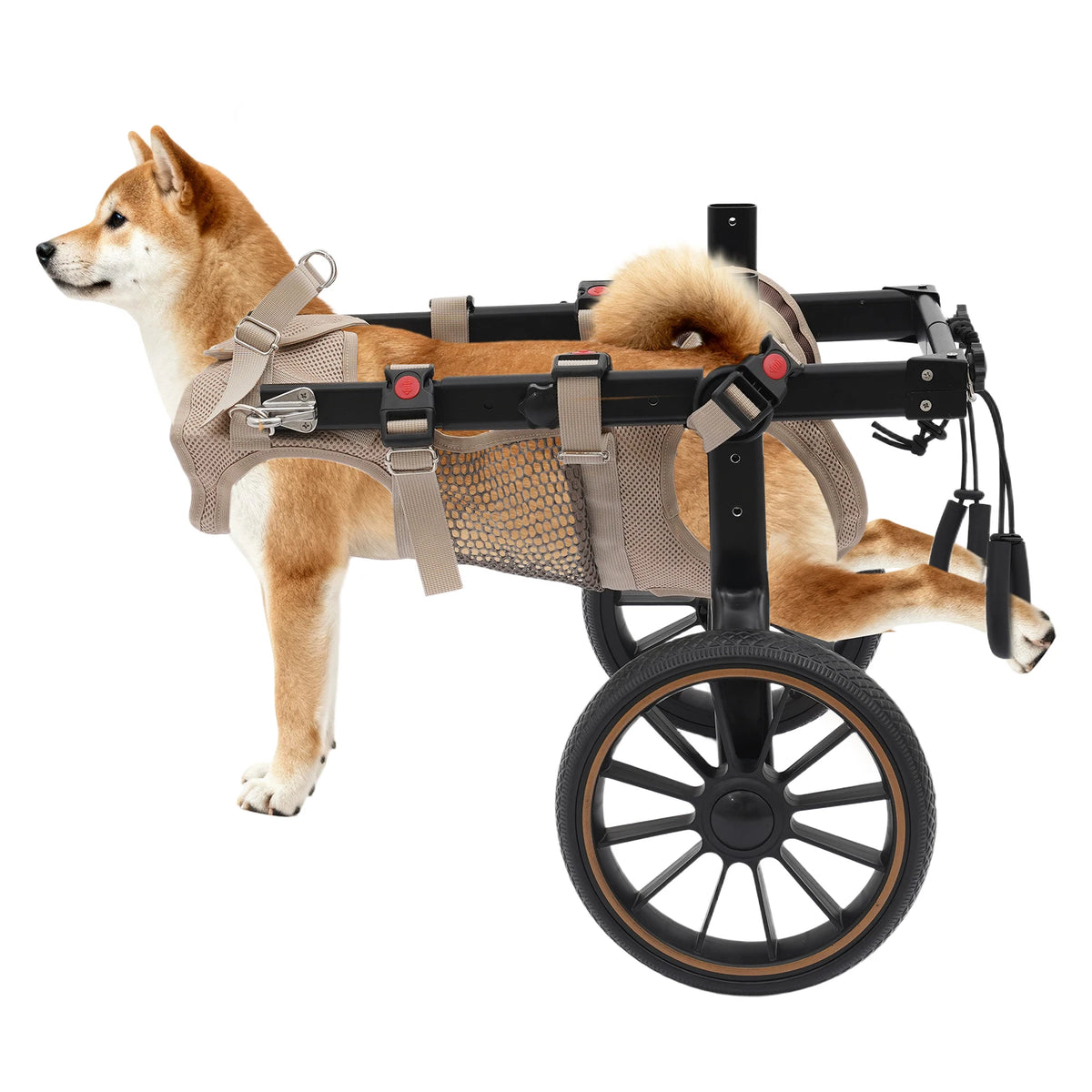 Bymaocar Adjustable Aluminum Dog Wheelchair With Hind Leg Support