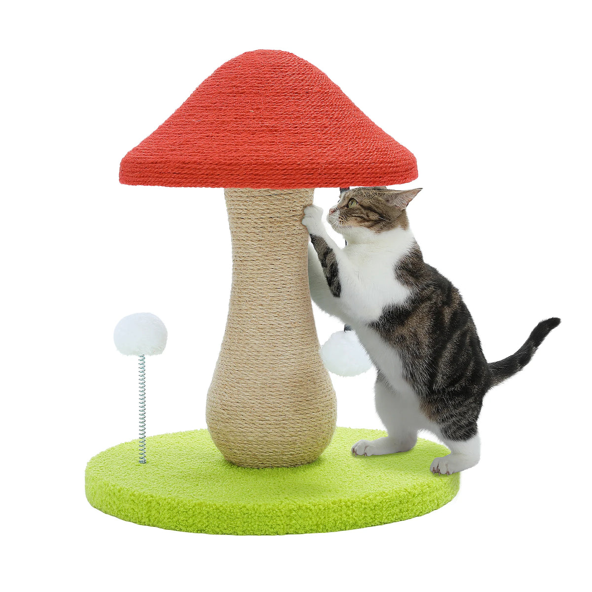 PAWZ Road Mushroom Cat Scratcher With Sisal Pompom Toy