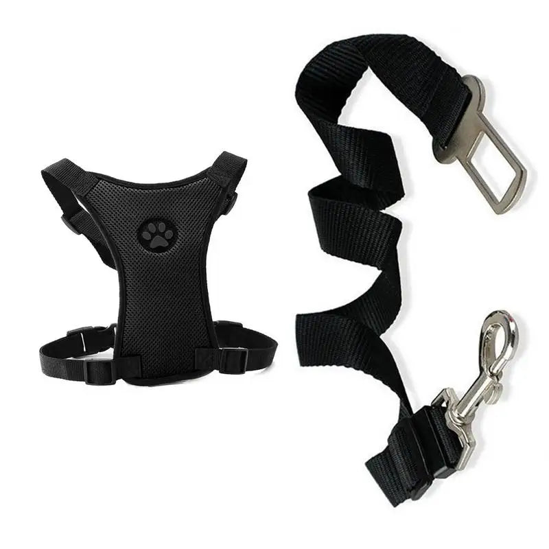 Adjustable Dog Vehicle Seatbelt Harness With Breathable Mesh Design