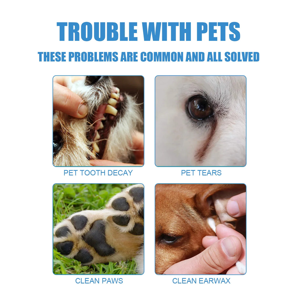 Pet Dental Finger Wipes for Dogs & Cats, Disposable Oral Cleaning Finger Wipes, Remove Tartar & Tooth Stains, Freshen Bad Breath Pet Oral Care