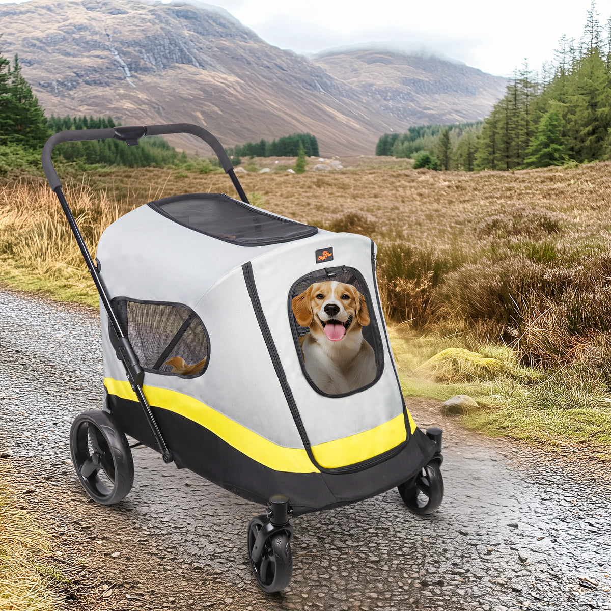 Bingopaw Portable Dual Entry All Terrain Dog Stroller Cart