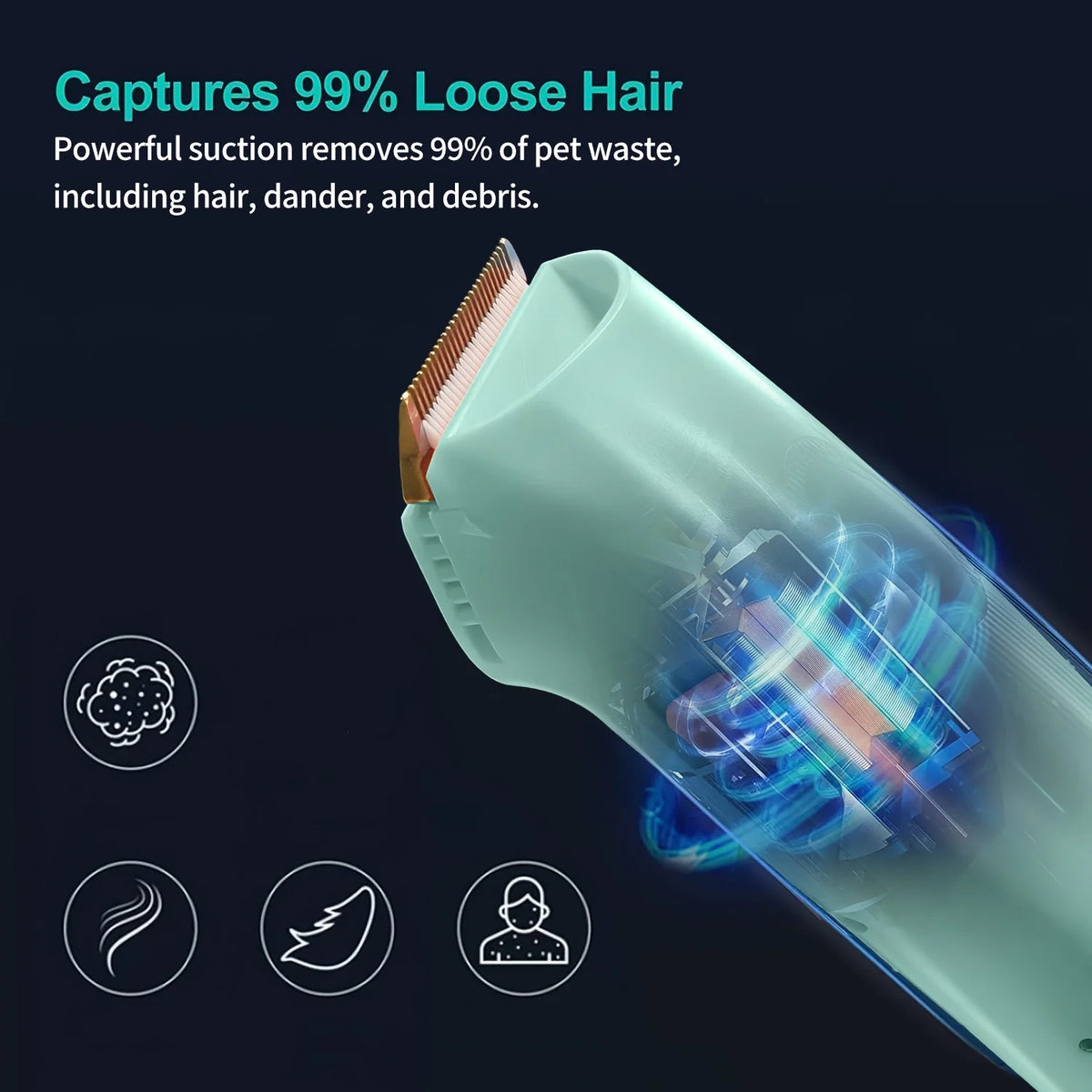 Pet Grooming Vacuum Kit With Powerful Suction And Hair Clippers