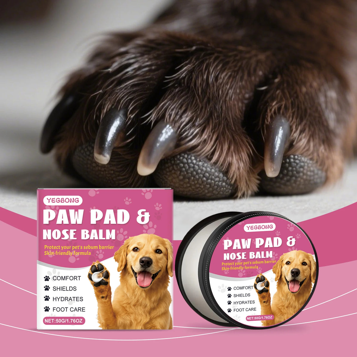 Pet Paw Pad & Nose Balm For Dogs And Cats, Pet Paw Care Cream, Moisturizing Nourish, Repair Cracked Paws & Dry Nose
