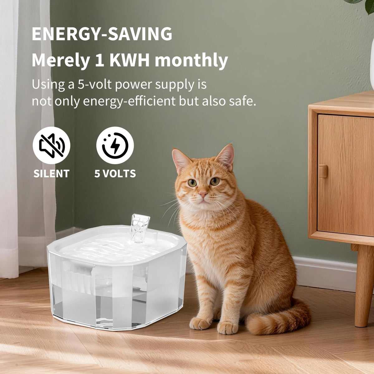 Automatic Cat Water Fountain And Feeder With Silent USB Pump