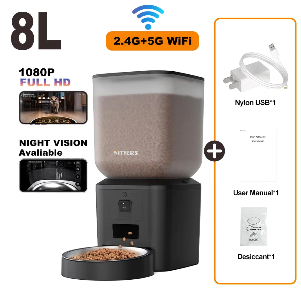 Nityers Smart Automatic Cat Feeder With Camera And Night Vision